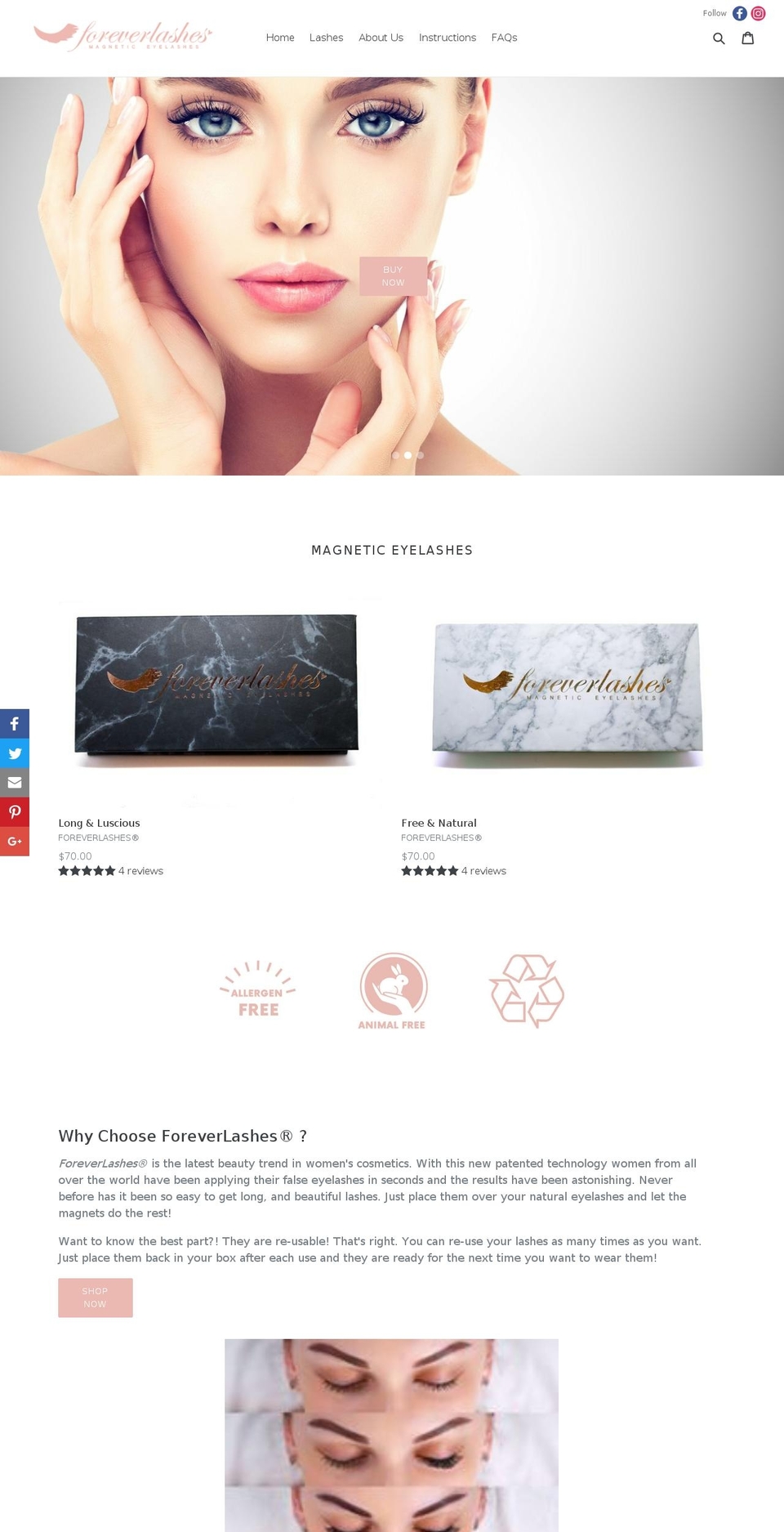 forever-lashes.com — Shopify storefront screenshot