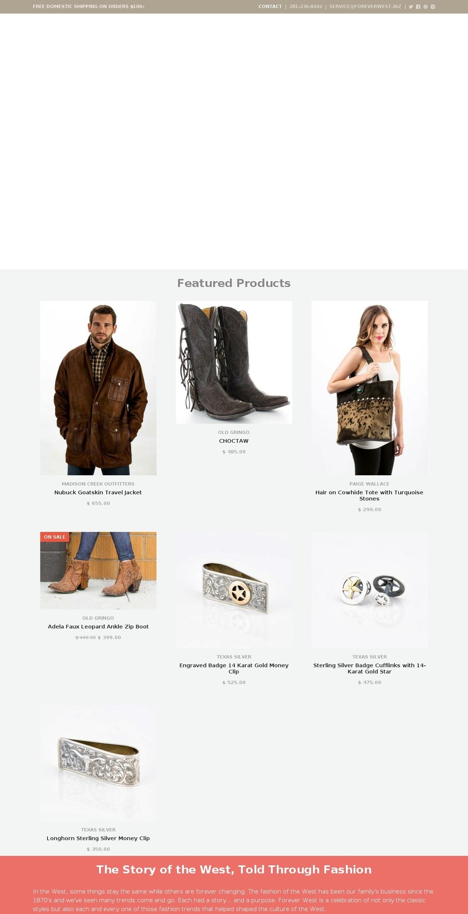 forever-west.com — Shopify storefront screenshot