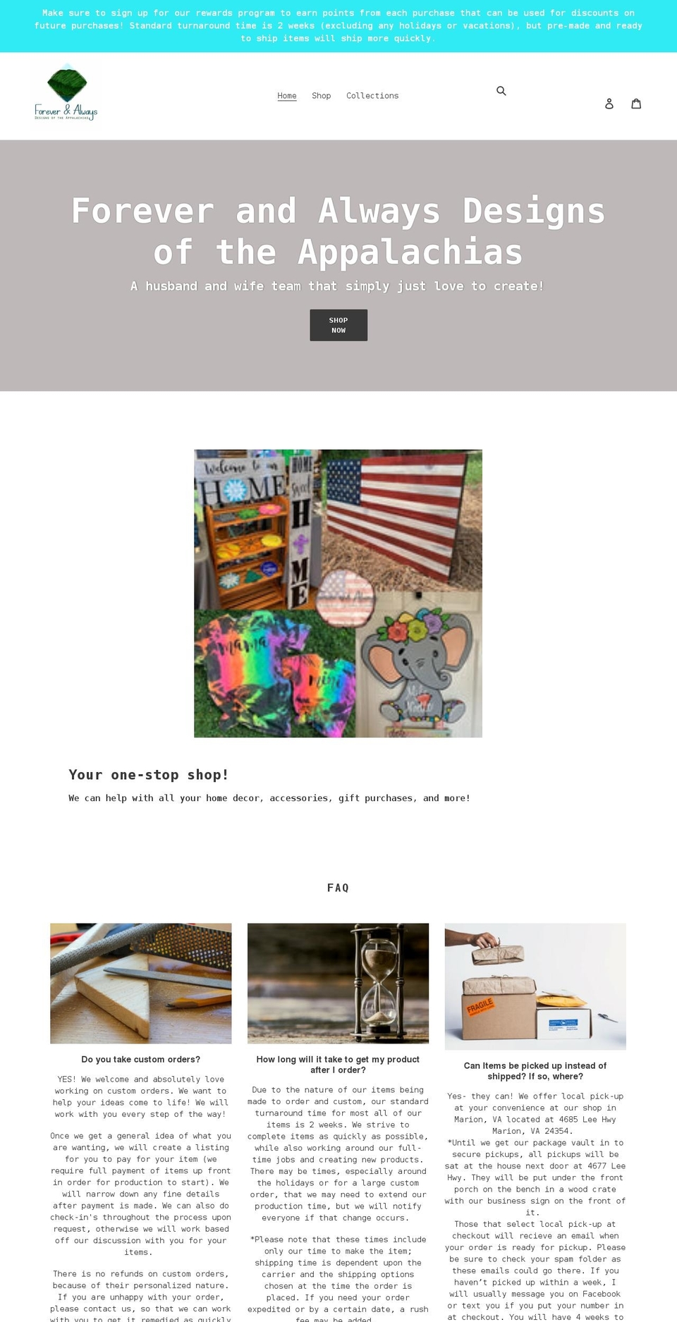 foreverandalwaysdota.com shopify website screenshot