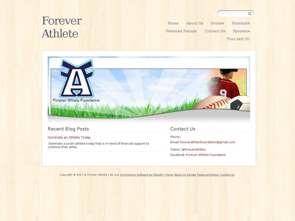 foreverathlete.com shopify website screenshot