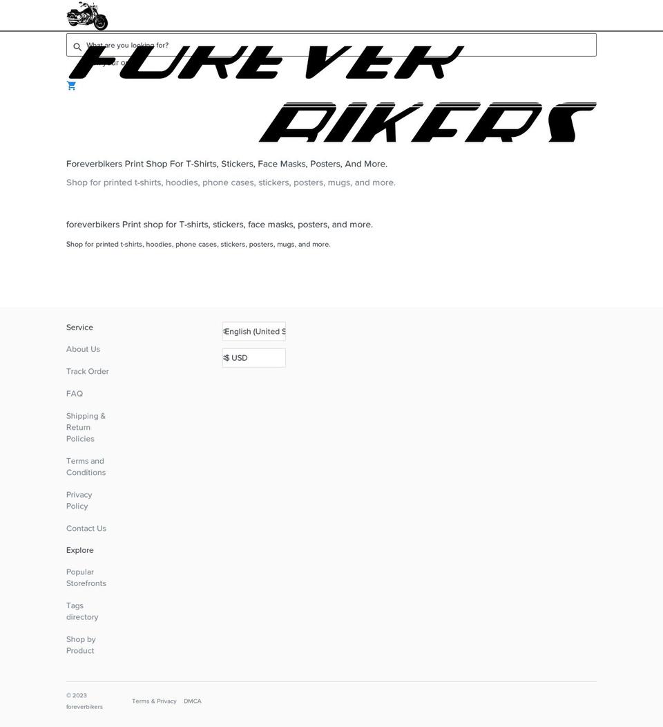 foreverbikers.com — Shopify storefront screenshot