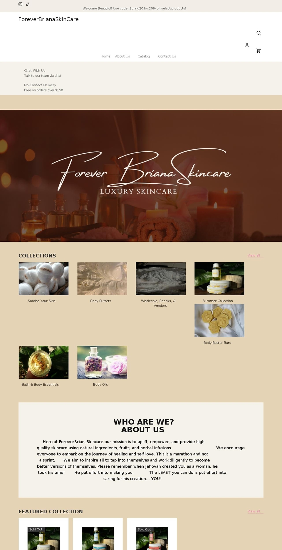 foreverbrianaskincare.com shopify website screenshot