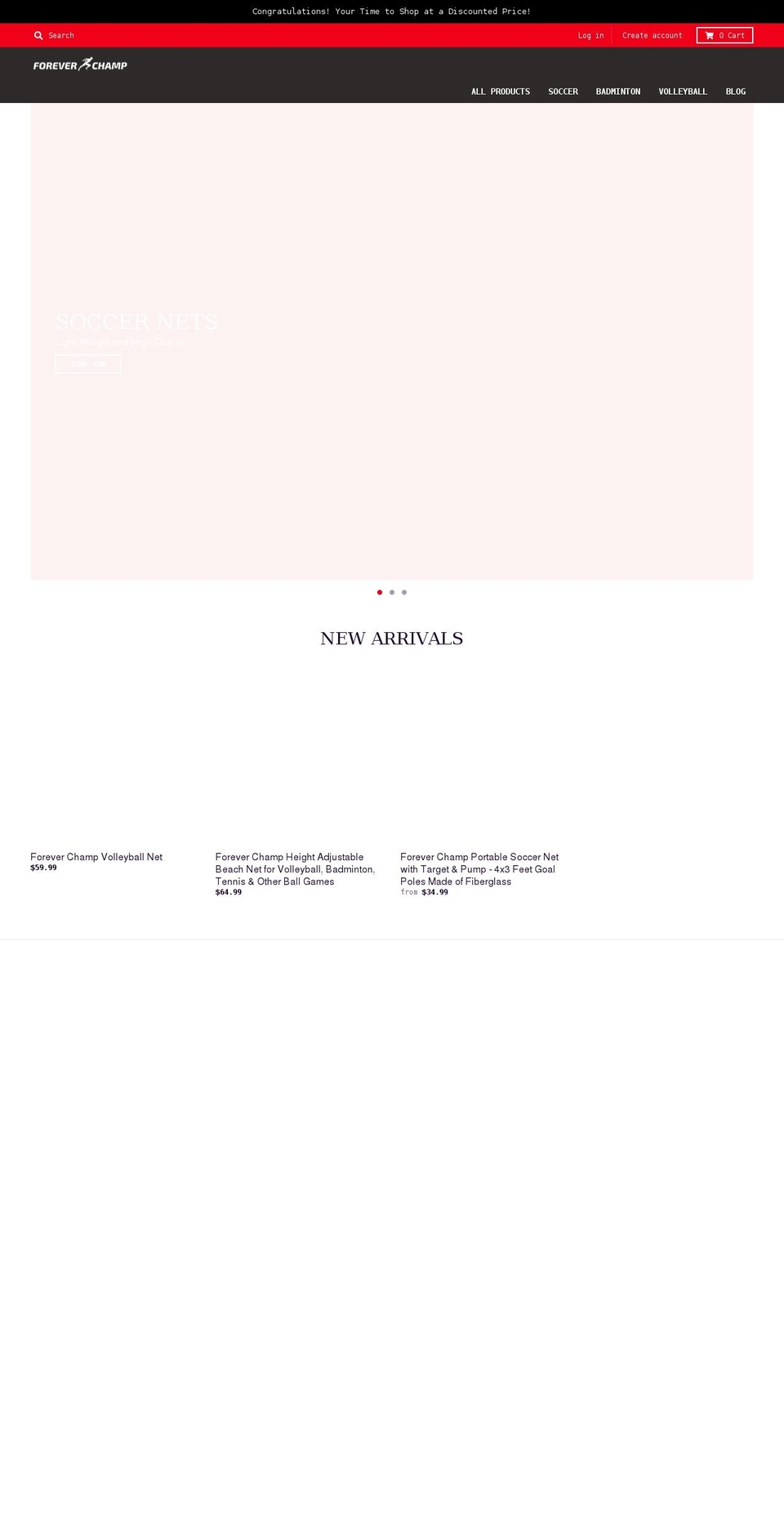 foreverchamp.com shopify website screenshot