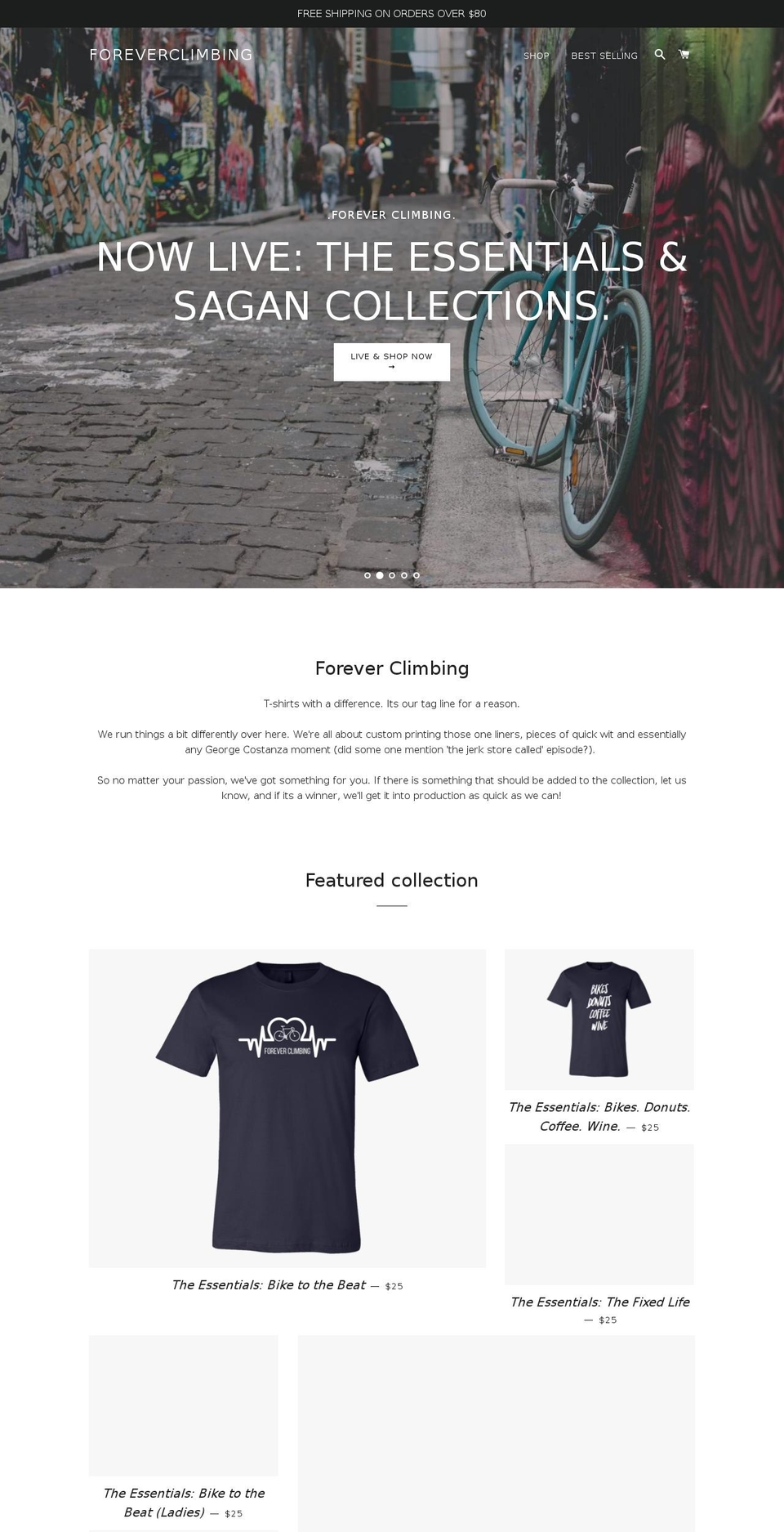 foreverclimbing.com — Shopify storefront screenshot