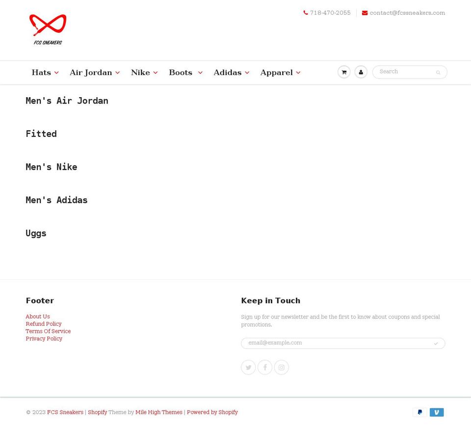 forevercollectingsneakers.com — Shopify storefront screenshot