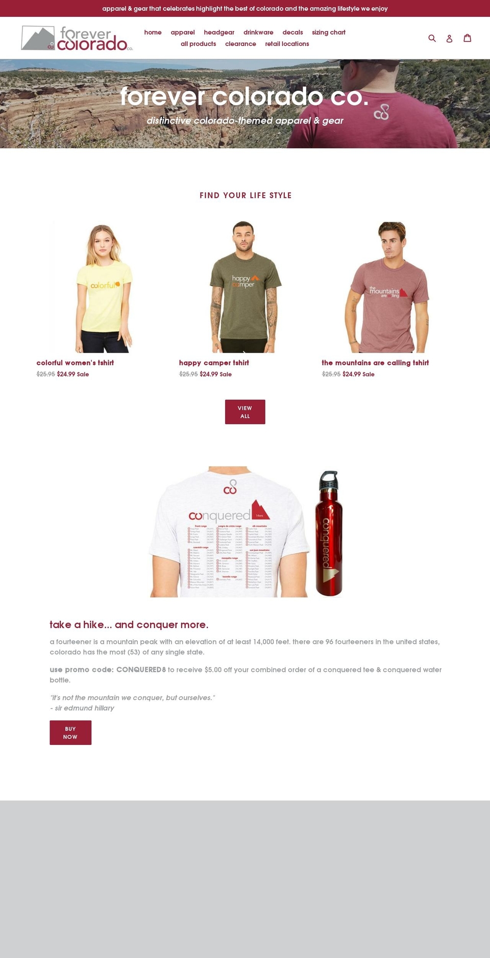 forevercolorado8.com — Shopify storefront screenshot