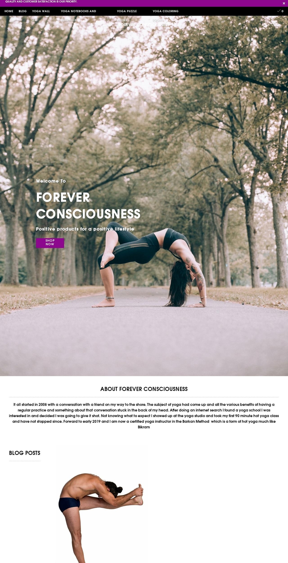 foreverconsciousness.com shopify website screenshot