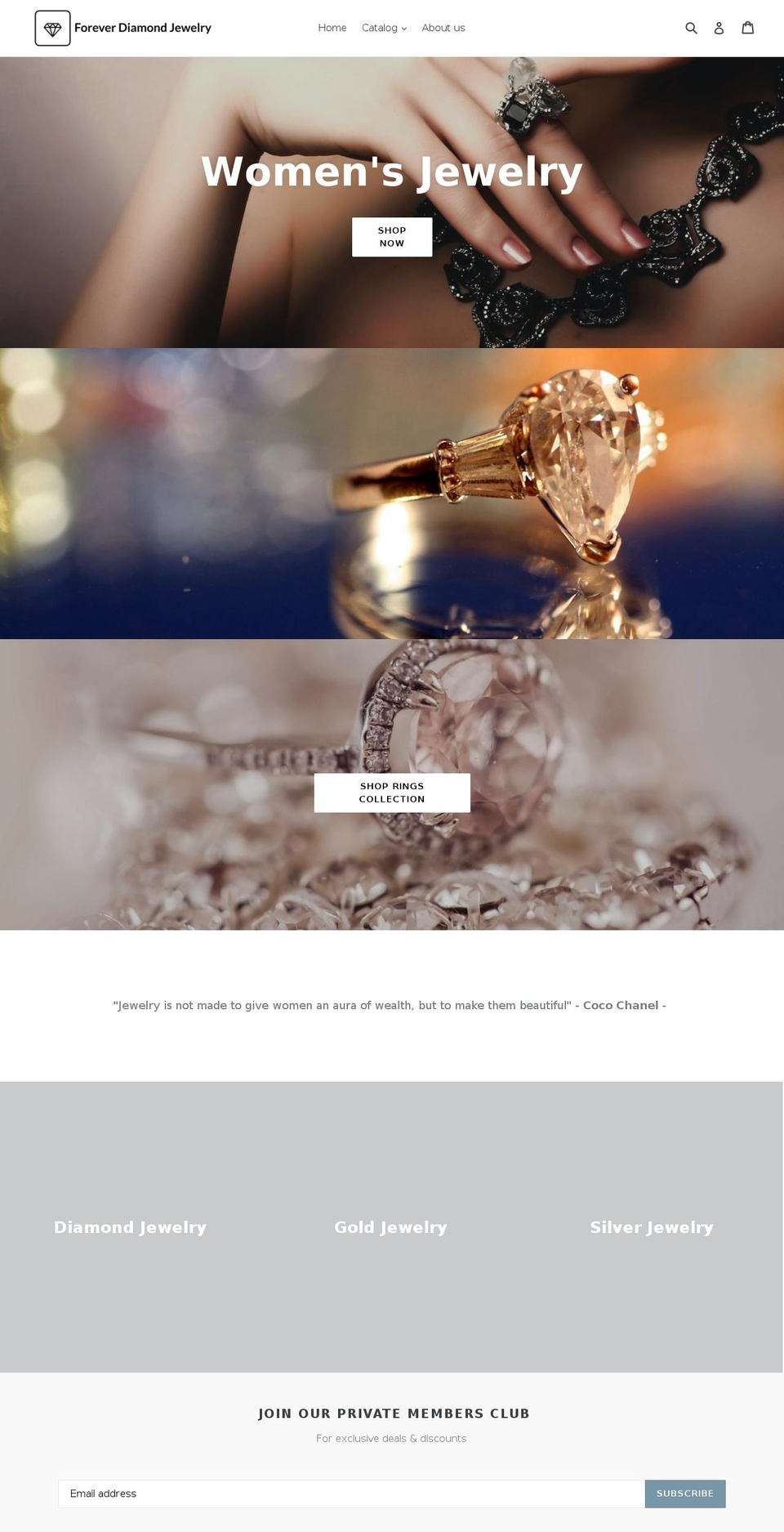 foreverdiamondjewelry.com — Shopify storefront screenshot