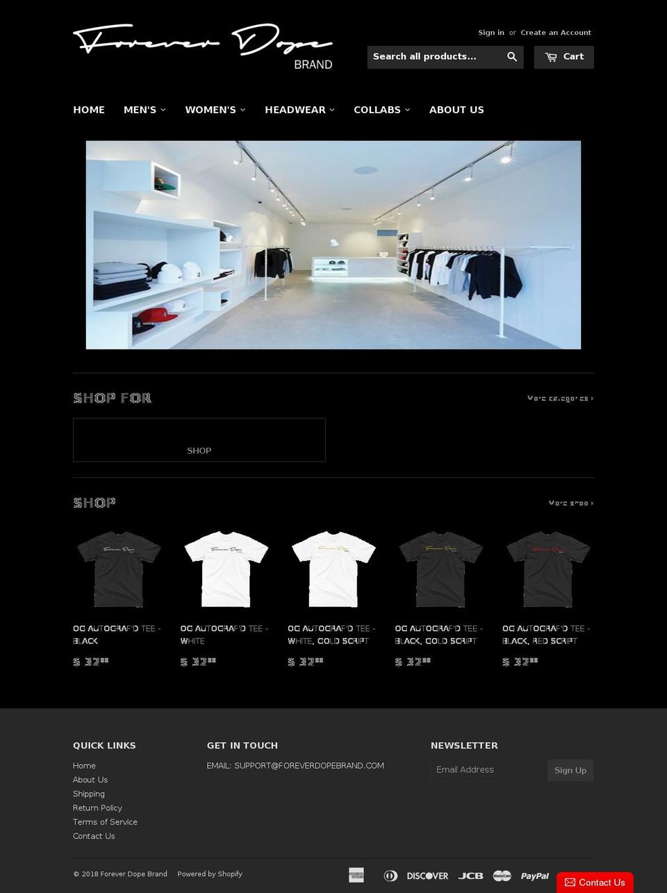 foreverdopebrand.com — Shopify storefront screenshot