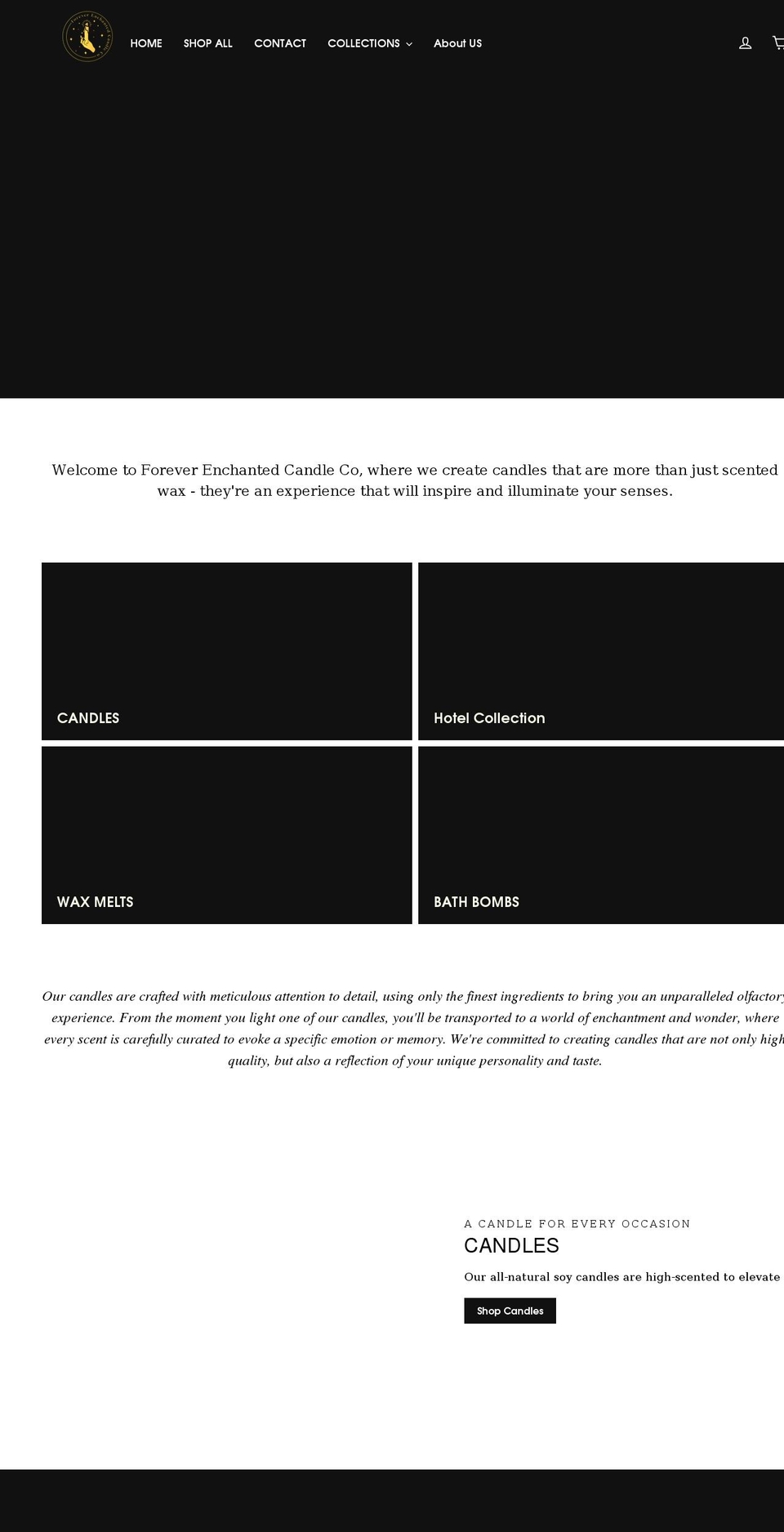 foreverenchantedcandleco.com shopify website screenshot