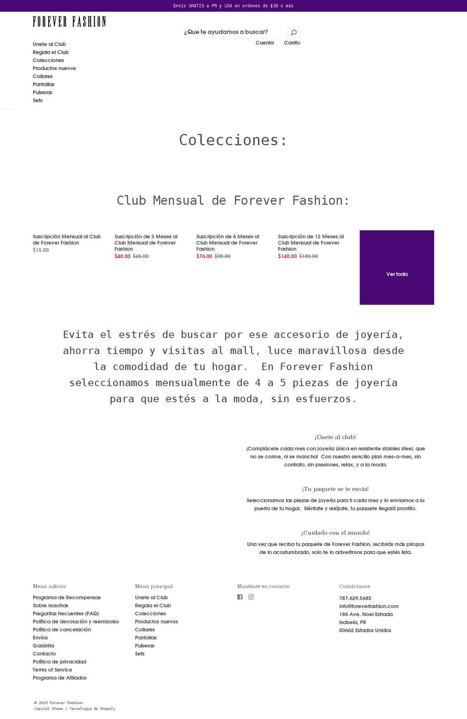 foreverfashion.com shopify website screenshot