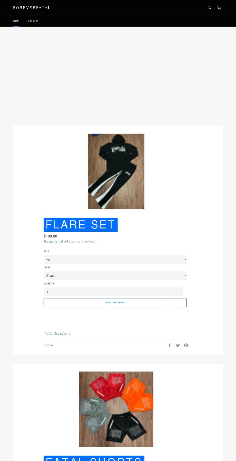 foreverfatal.com shopify website screenshot