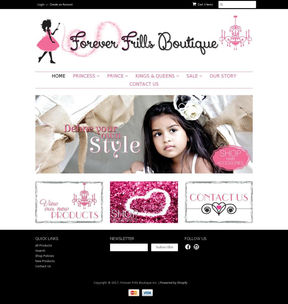 foreverfrills.com shopify website screenshot