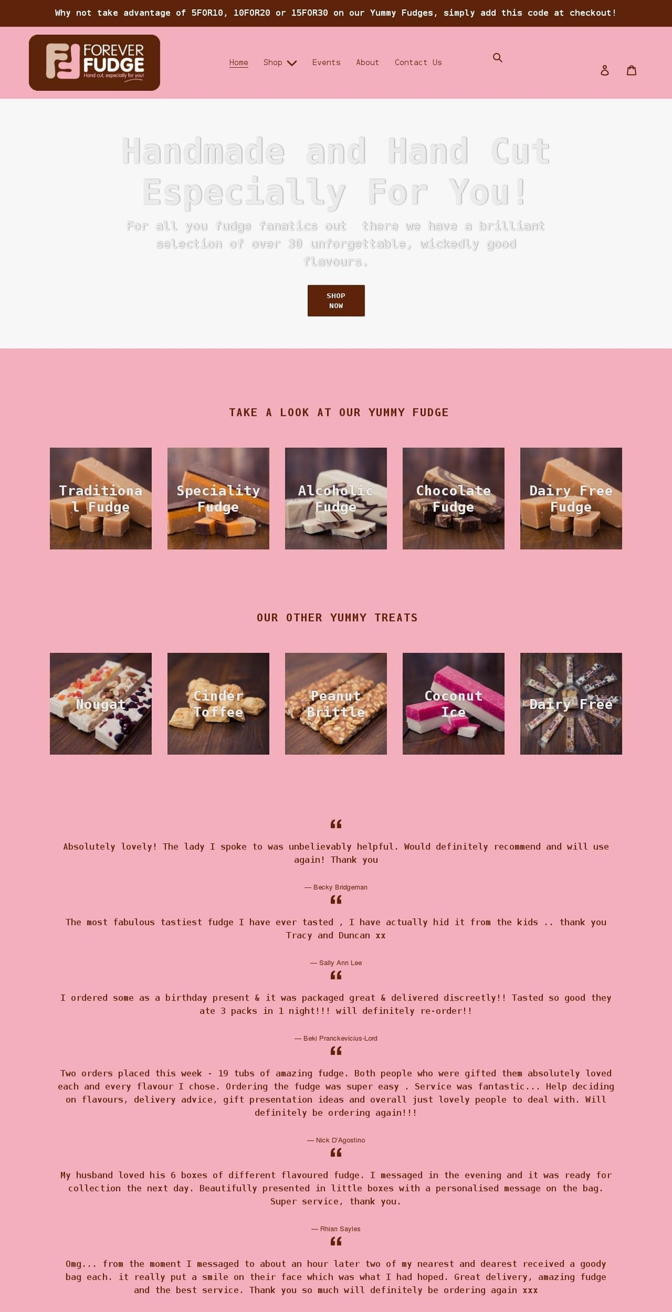foreverfudge.co.uk shopify website screenshot
