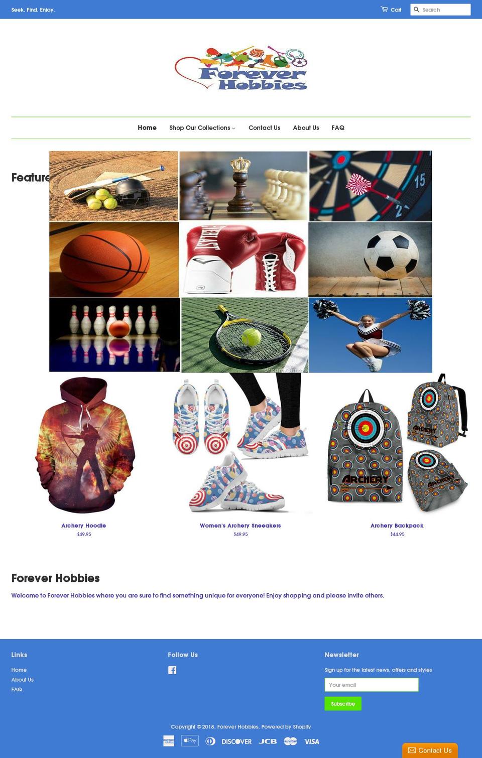 foreverhobbies.com — Shopify storefront screenshot