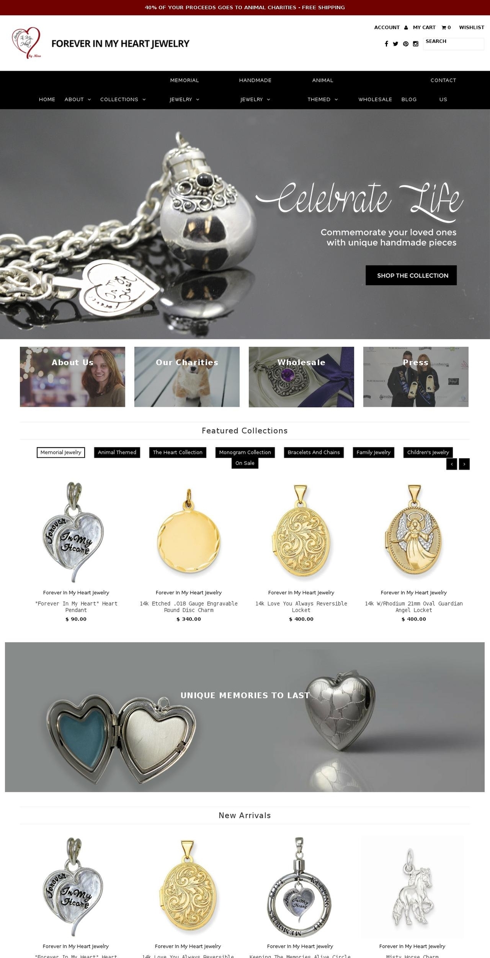 foreverinmyheartjewelry.com shopify website screenshot