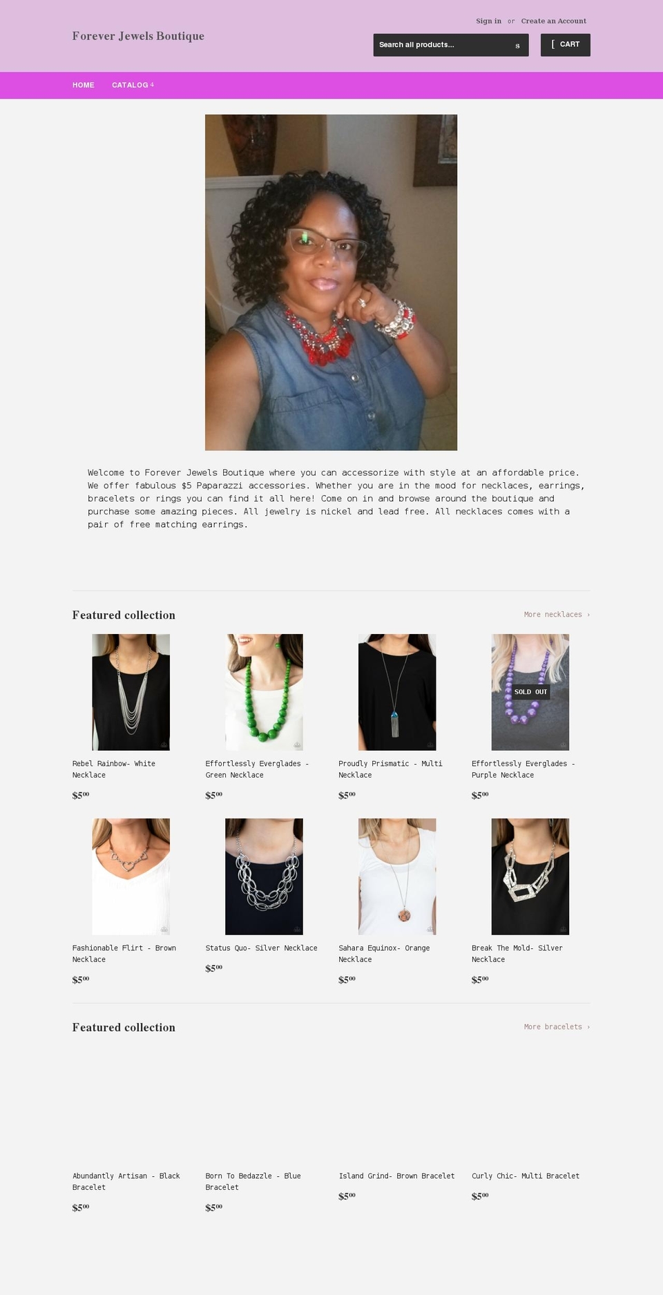 foreverjewelsboutique.com shopify website screenshot