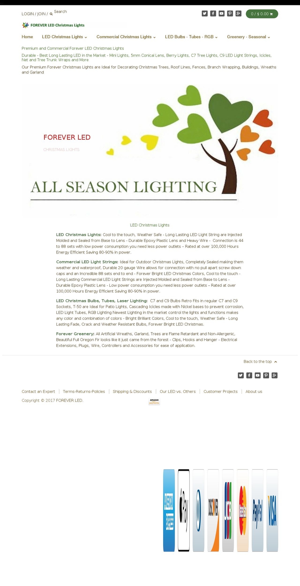 foreverledchristmaslights.net shopify website screenshot