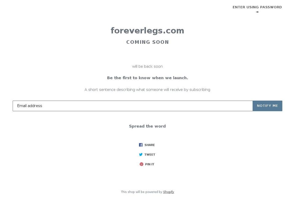 foreverlegs.com — Shopify storefront screenshot