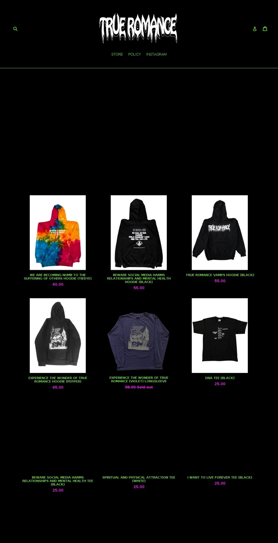 foreverlityeahyeah.com — Shopify storefront screenshot