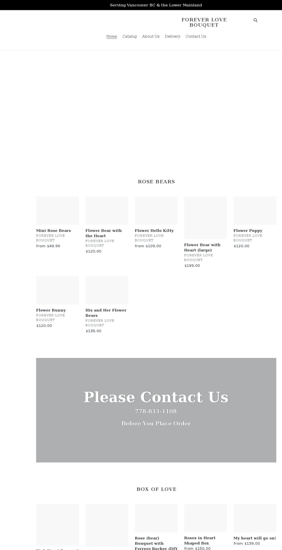 foreverlovebouquet.com shopify website screenshot