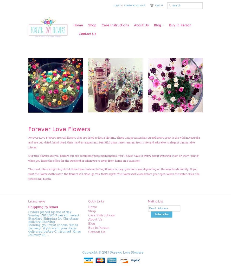 foreverloveflowers.com shopify website screenshot
