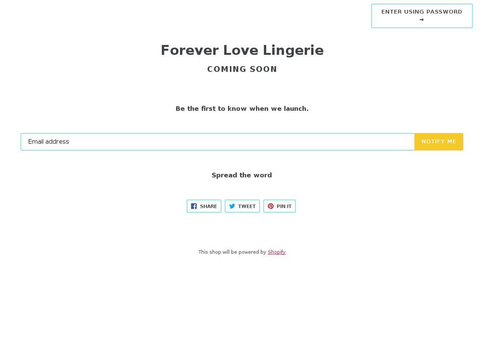 foreverlovelingerie.com — Shopify storefront screenshot