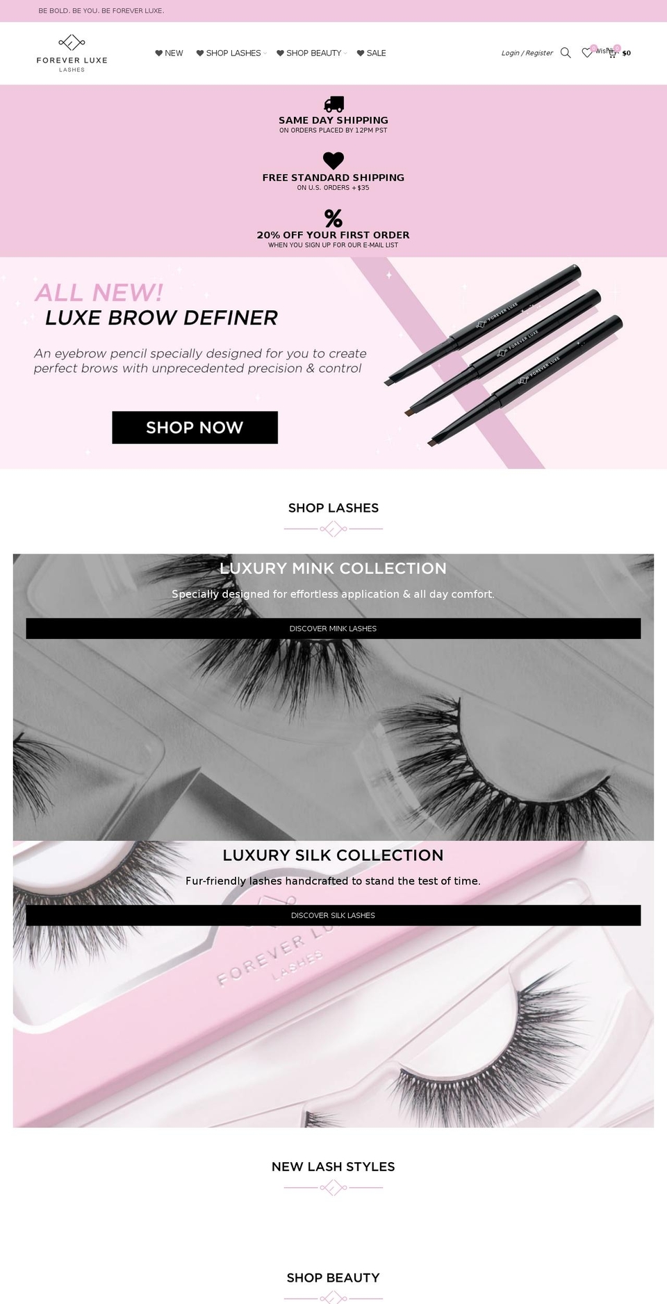 NEW Shopify theme site example foreverluxebeauty.com