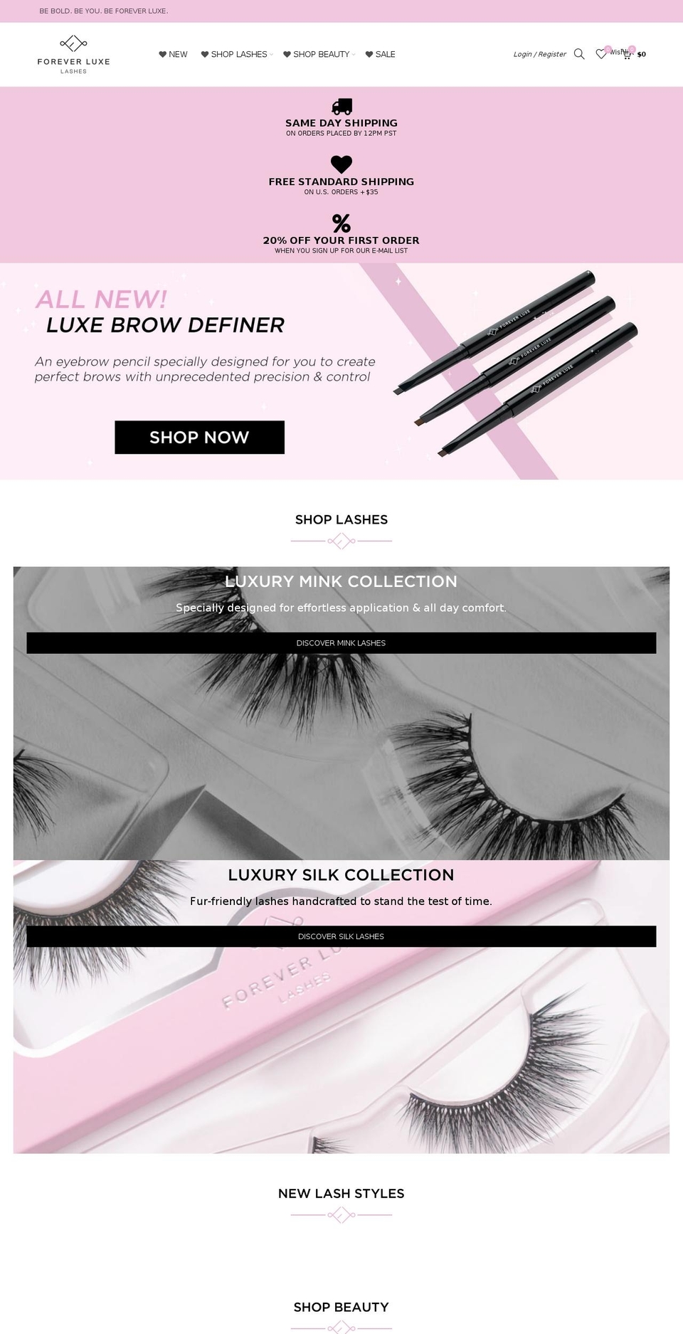 foreverluxebeauty.com shopify website screenshot