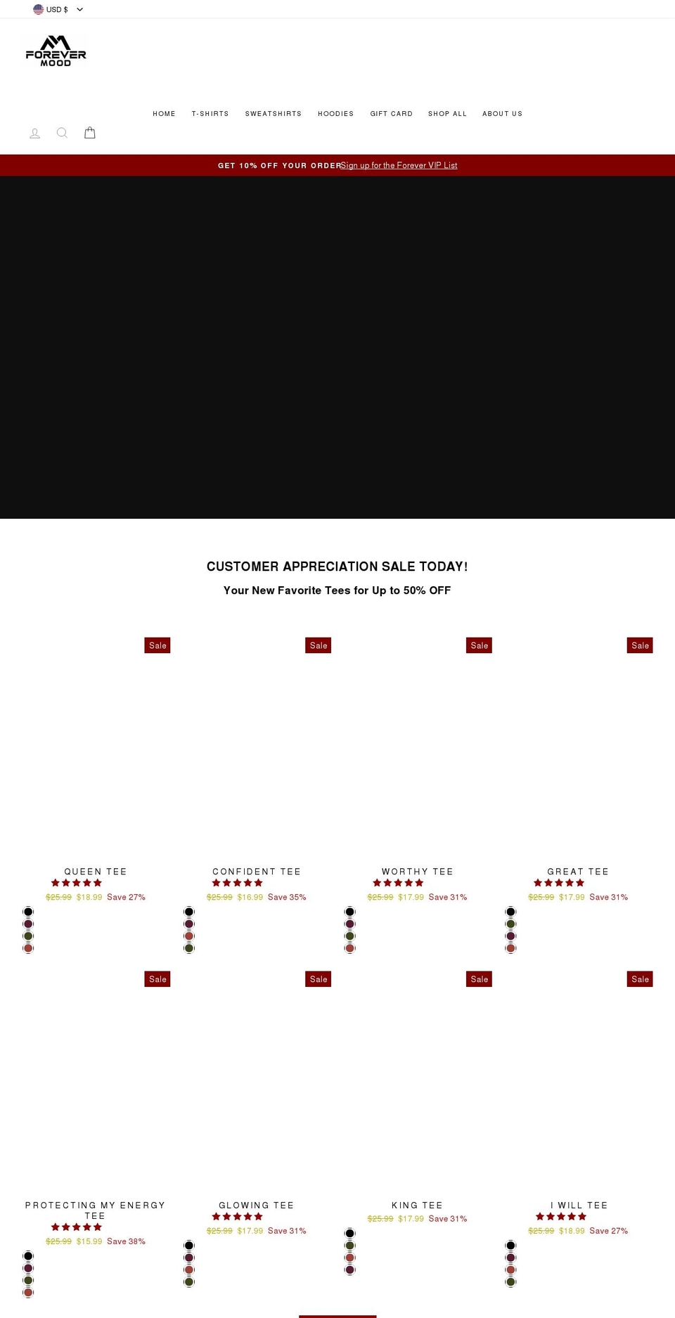 forevermoodclothing.com shopify website screenshot