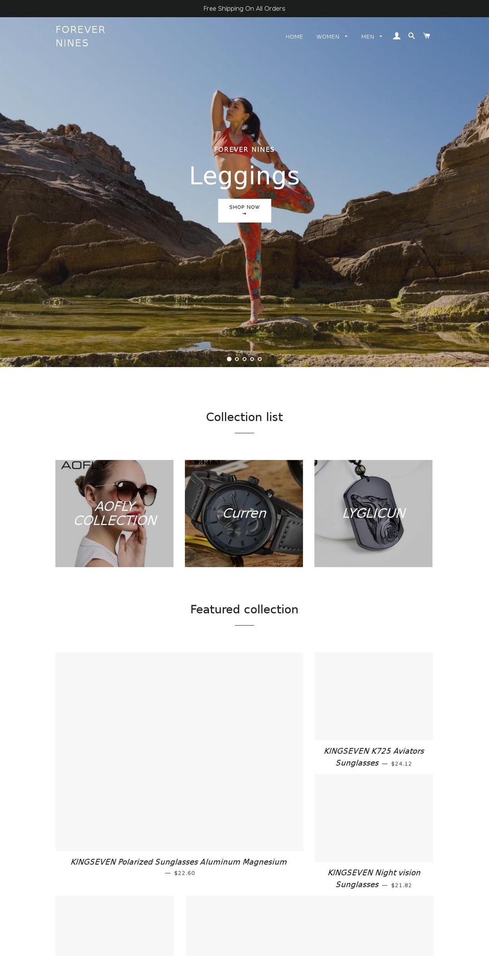 forevernines.com — Shopify storefront screenshot