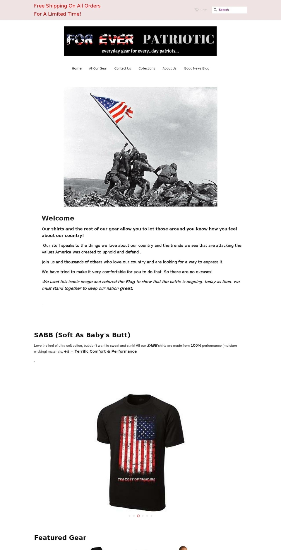 foreverpatriotic.com — Shopify storefront screenshot
