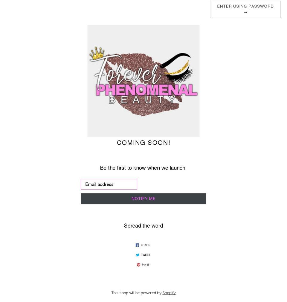 foreverphenomenal.com shopify website screenshot