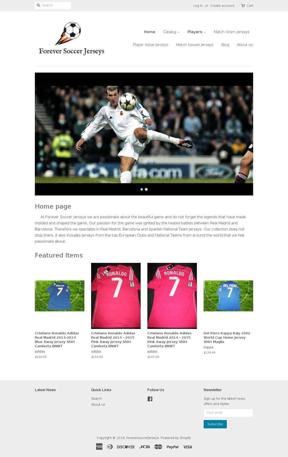 foreversoccerjerseys.com shopify website screenshot