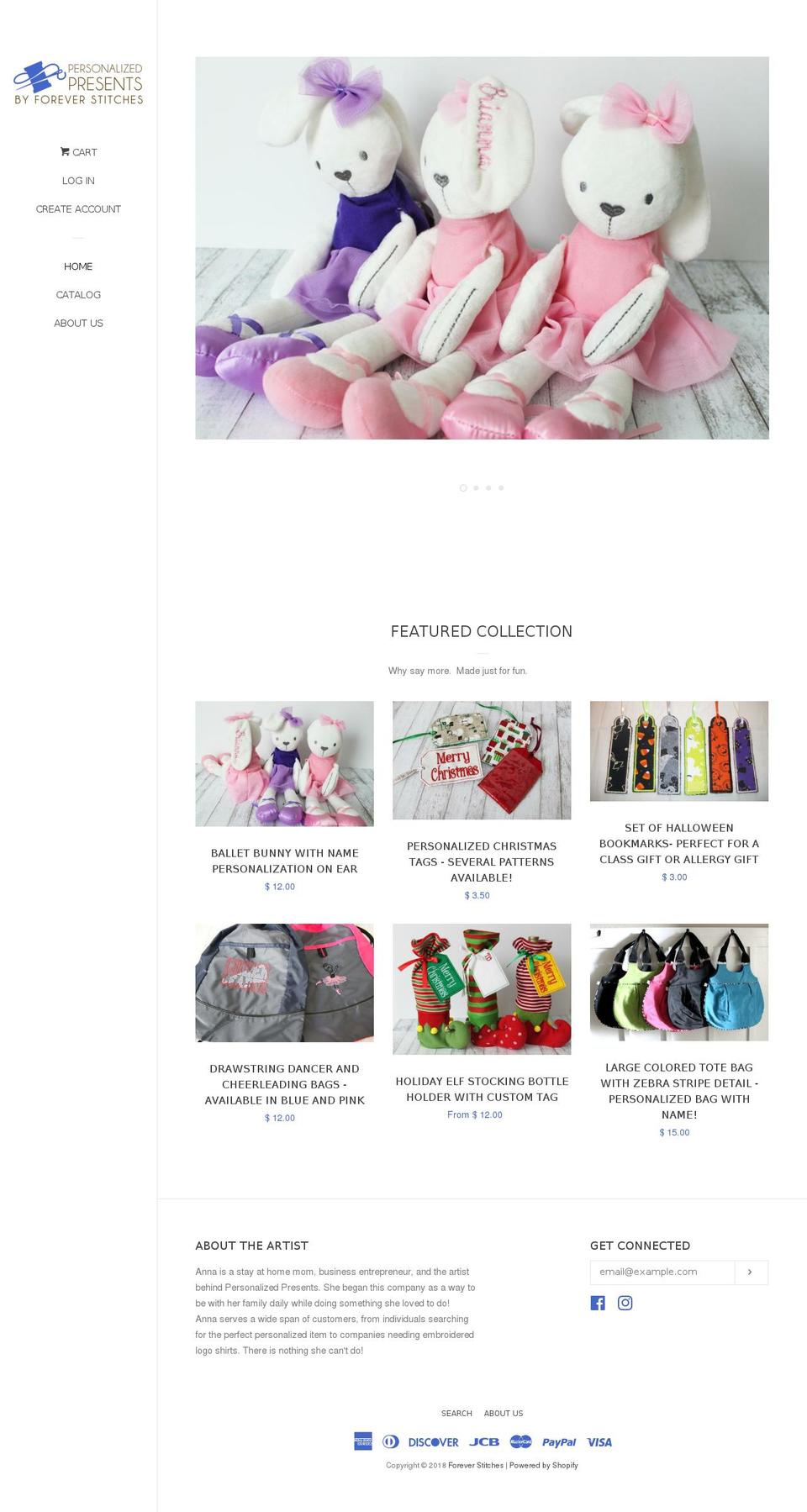foreverstitches.com — Shopify storefront screenshot