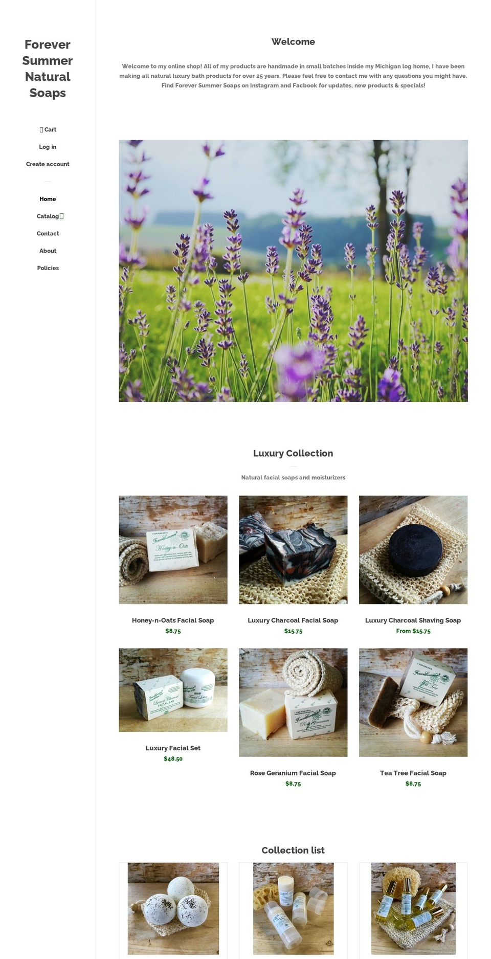 foreversummersoaps.com shopify website screenshot