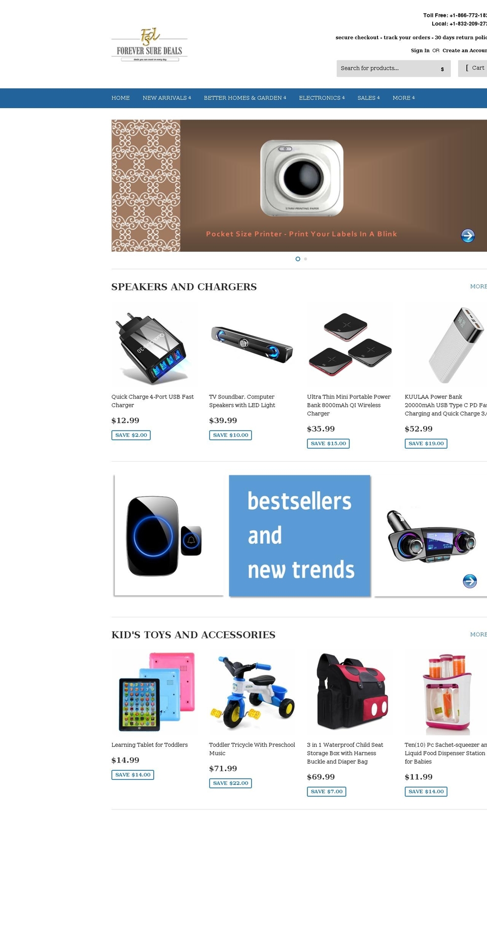 foreversuredeals.com shopify website screenshot