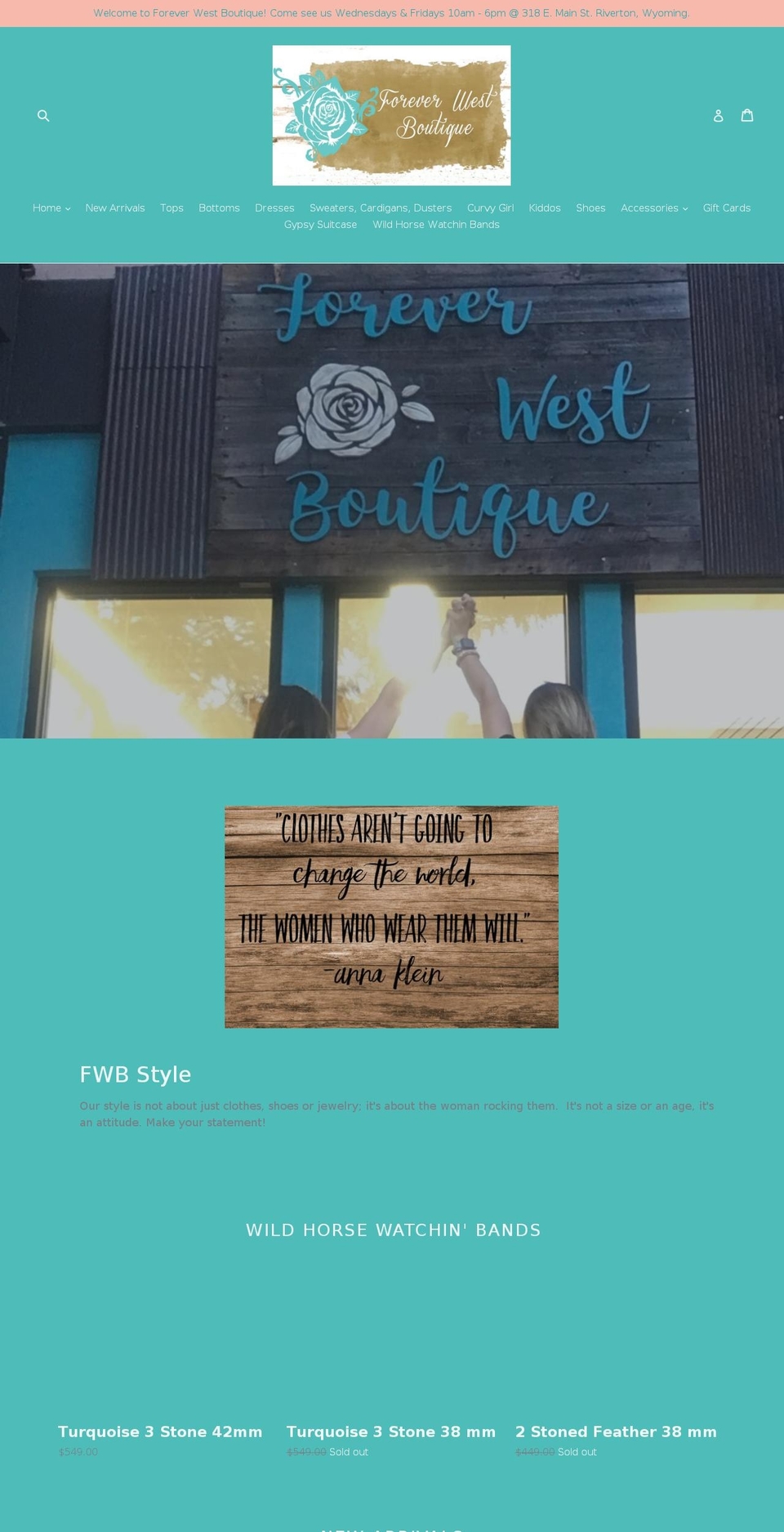 foreverwestboutique.com shopify website screenshot