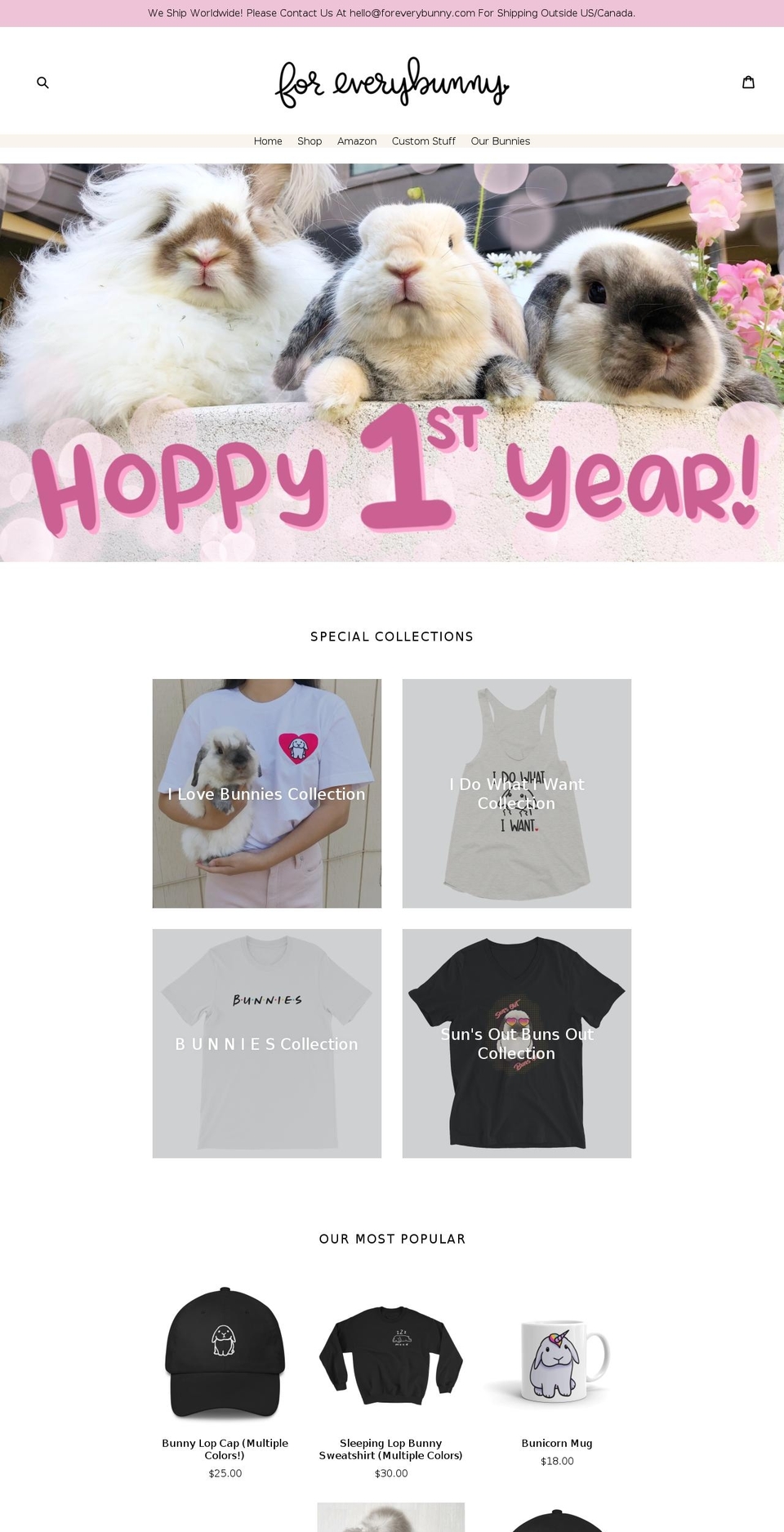 foreverybunny.com shopify website screenshot
