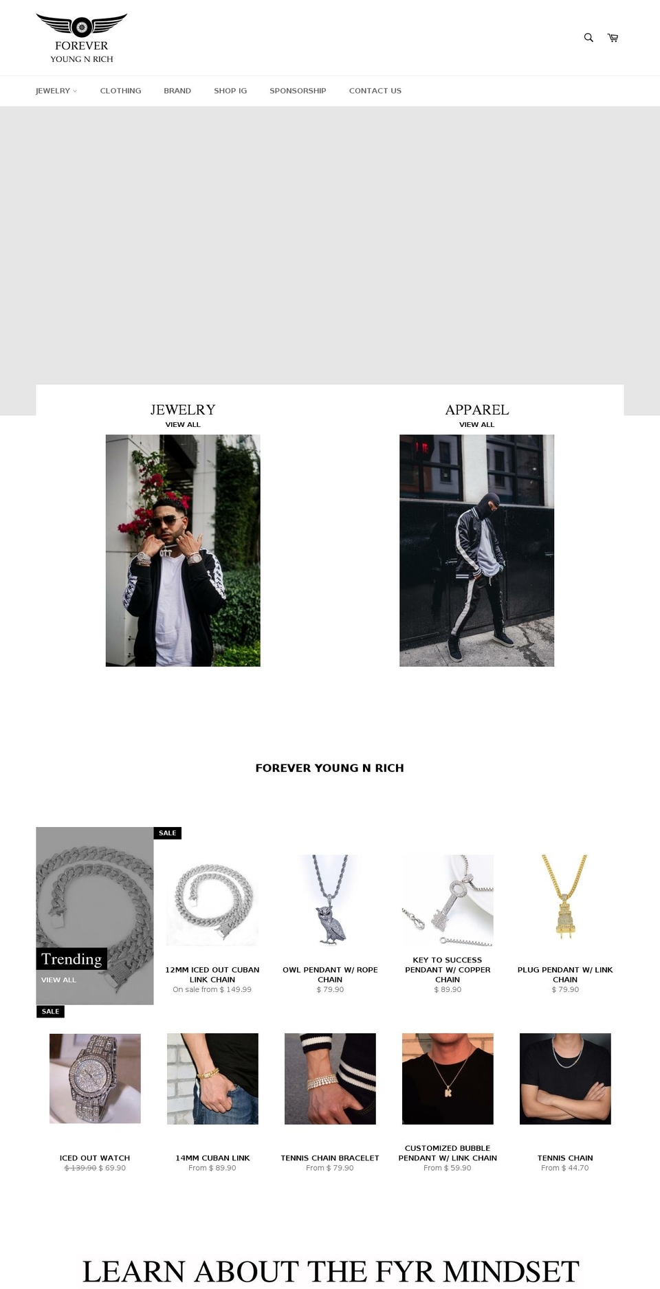 foreveryoungnrich.com — Shopify storefront screenshot