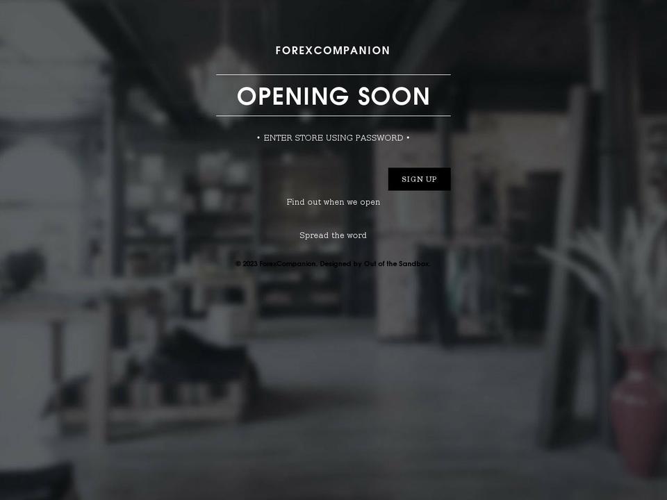 forexcompanion.com shopify website screenshot