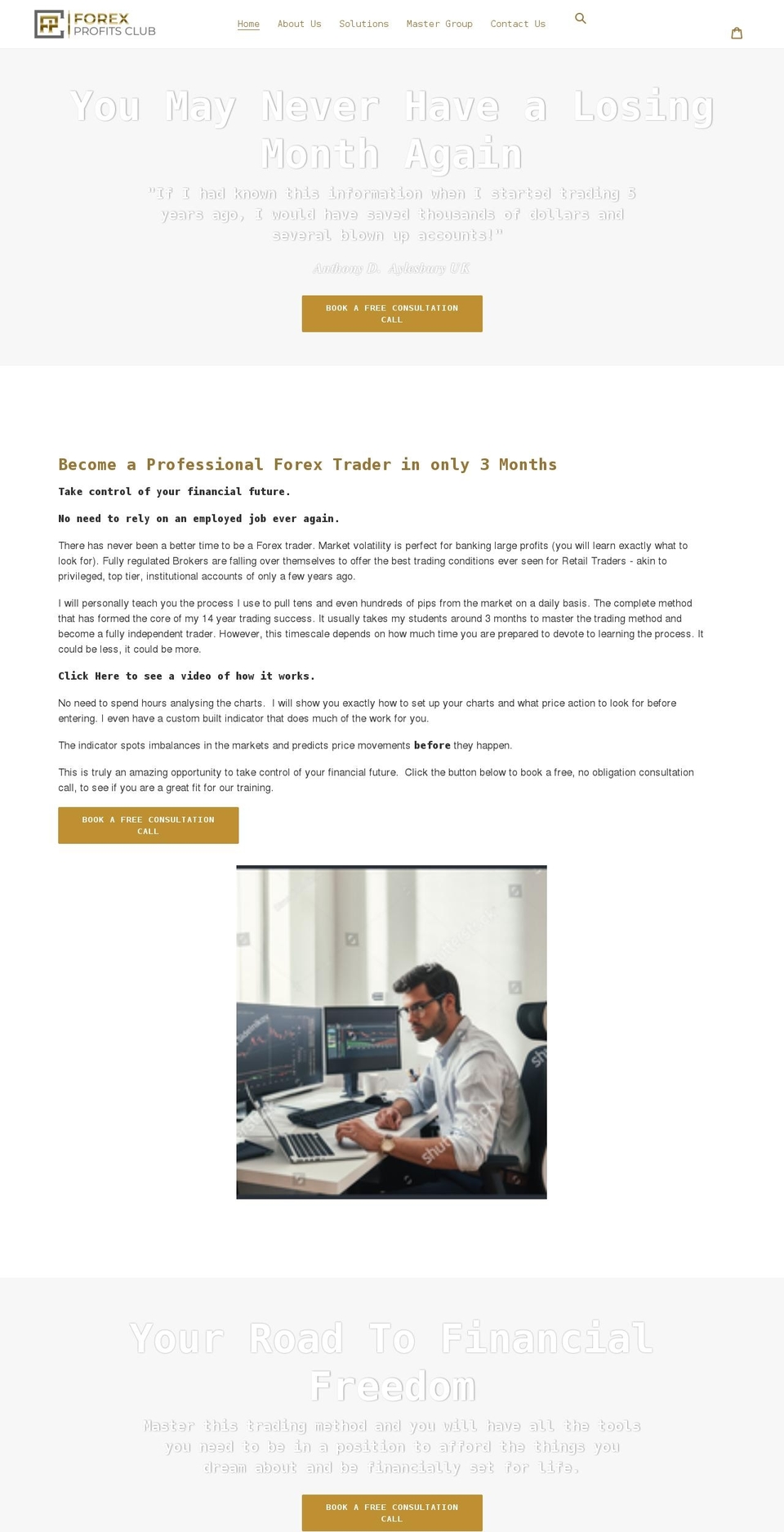 forexprofitsclub.com shopify website screenshot