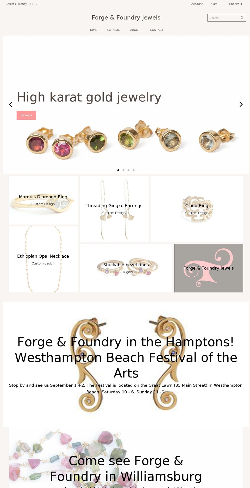 forgeandfoundryjewels.com — Shopify storefront screenshot