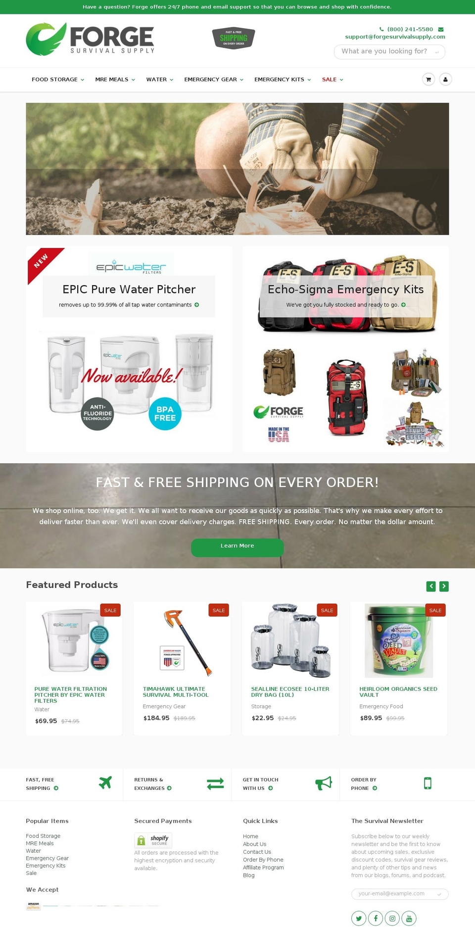 forgearmoury.com shopify website screenshot