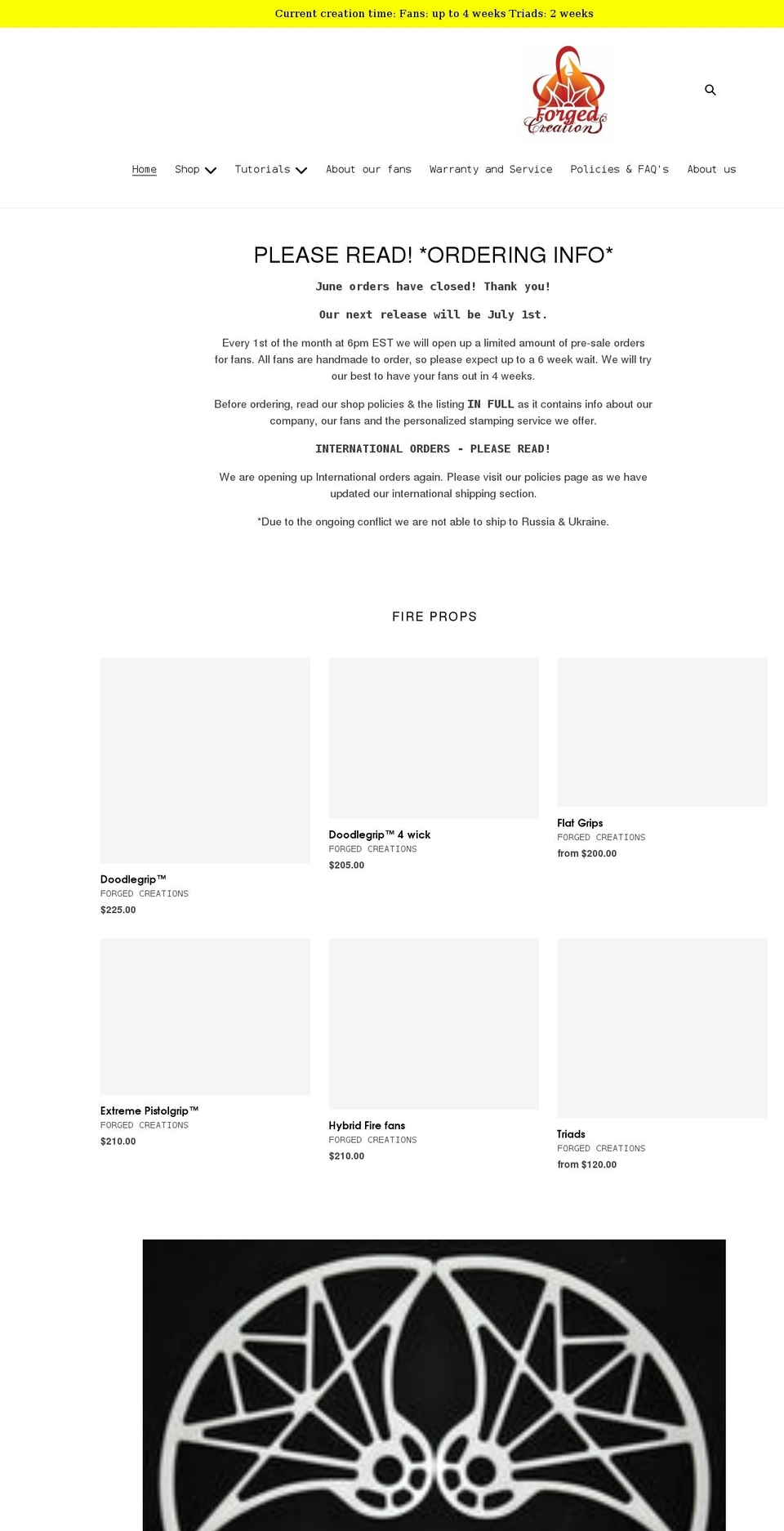 forgedfans.com shopify website screenshot