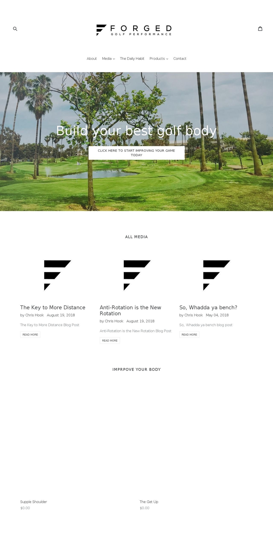 forgedgolfperformance.com shopify website screenshot