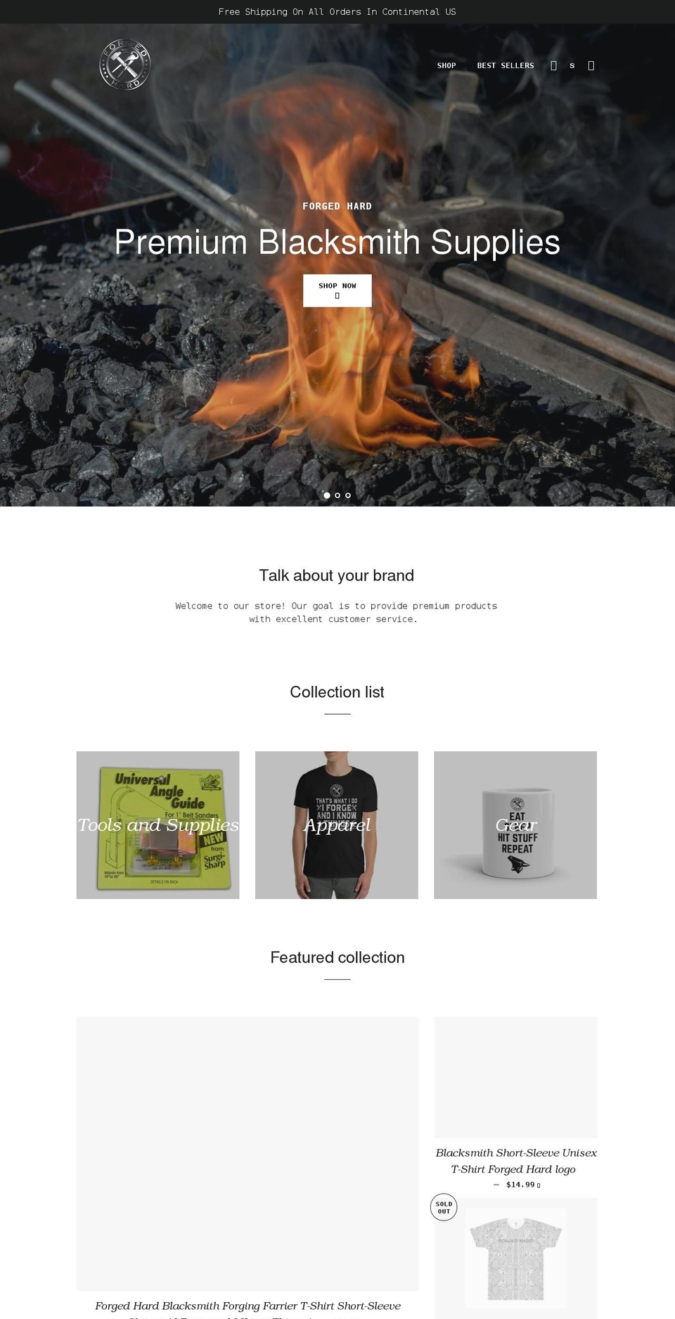 forgedhard.com shopify website screenshot