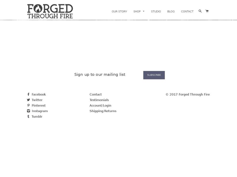 forgedthroughfire.com shopify website screenshot