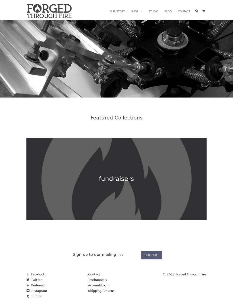 forgedthrufire.com shopify website screenshot