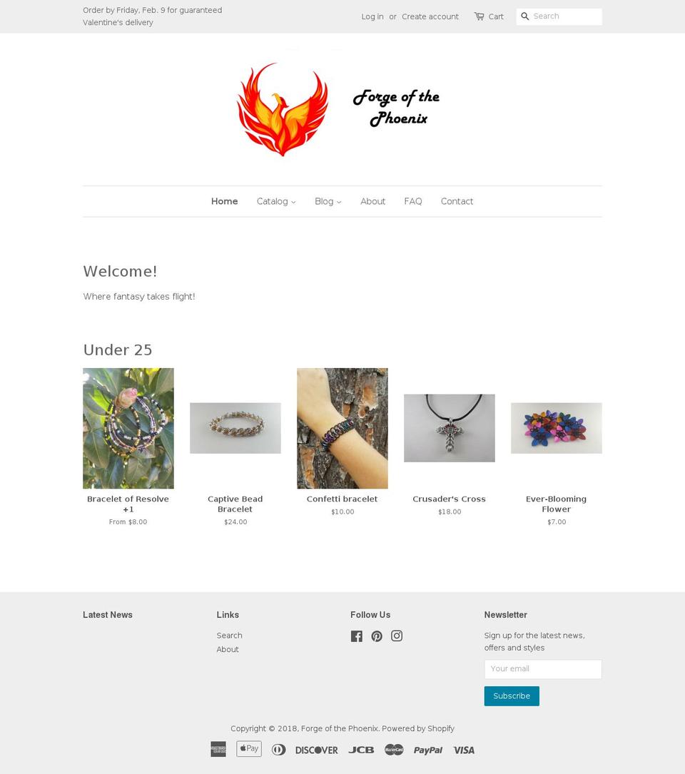 forgeofthephoenix.com shopify website screenshot